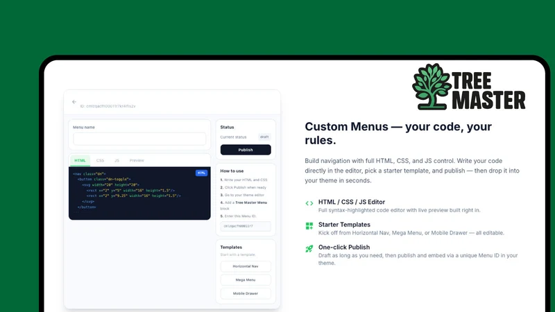 Tree Master ‑ Bulk Menus