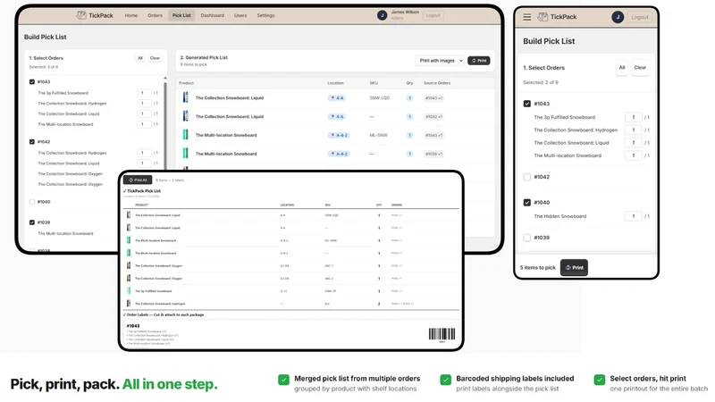 TickPack: Scan, Verify & Pack