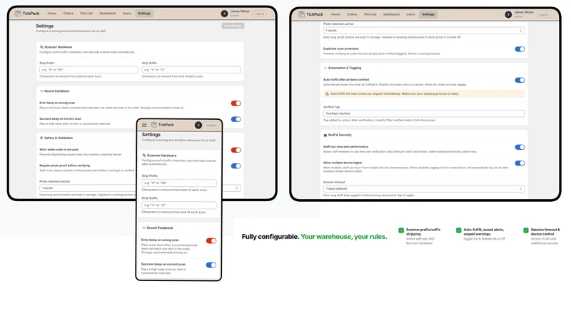 TickPack: Scan, Verify & Pack