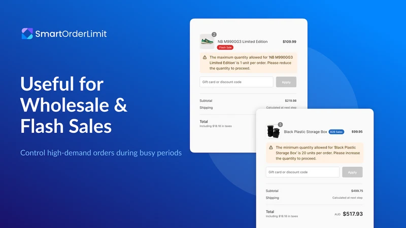 Order Limits Quantity Smarter