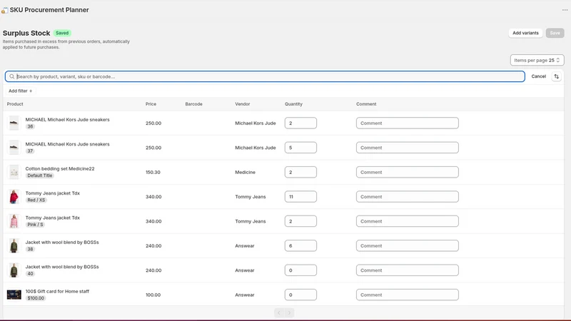 SKU Procurement Planner
