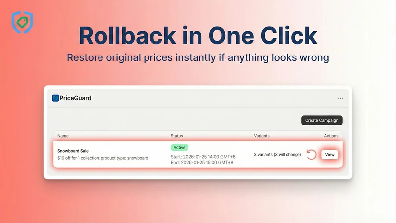 PriceGuard — Scheduled Pricing