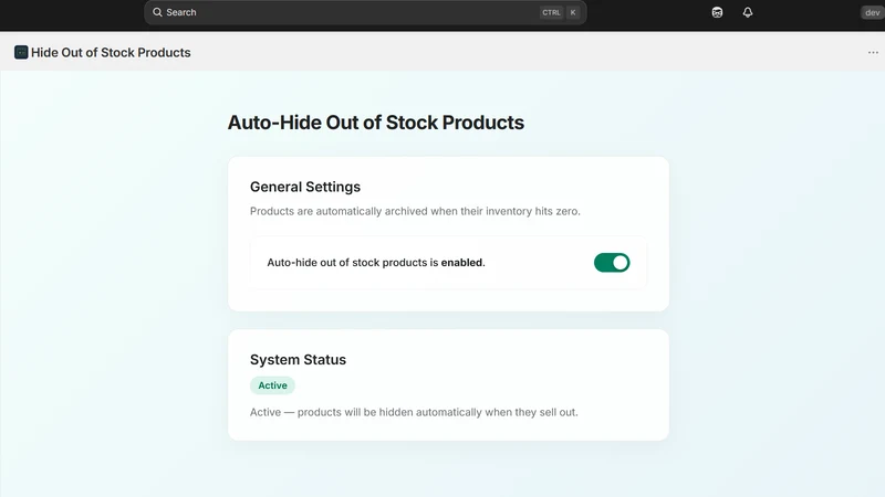Hide Out of Stock Products