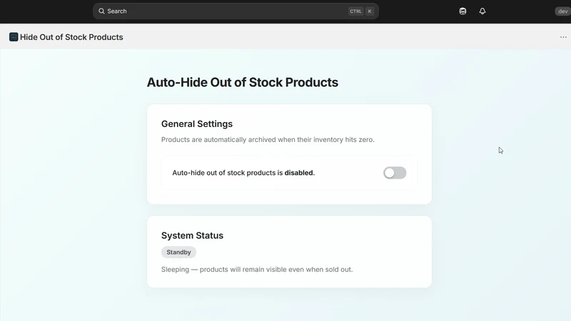 Hide Out of Stock Products