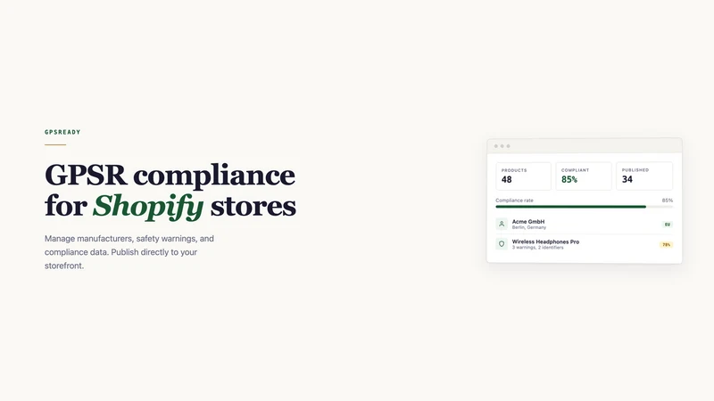 GPSReady ‑ GPSR Compliance