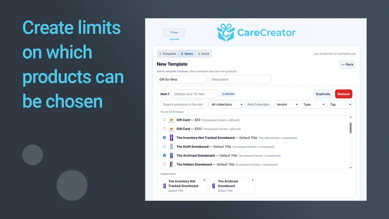 CareCreator ‑ Care Packages