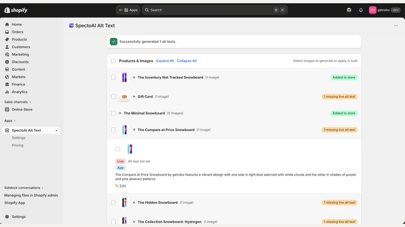 SpectoAI Alt Text SEO