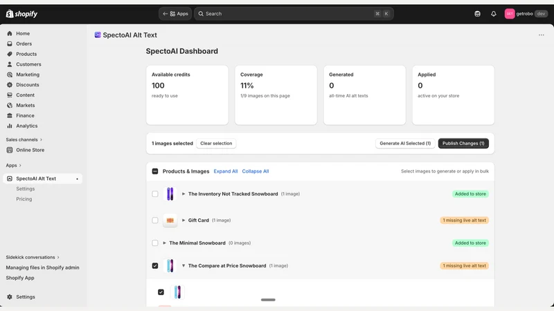 SpectoAI Alt Text SEO