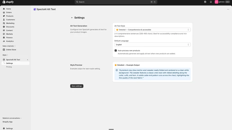 SpectoAI Alt Text SEO