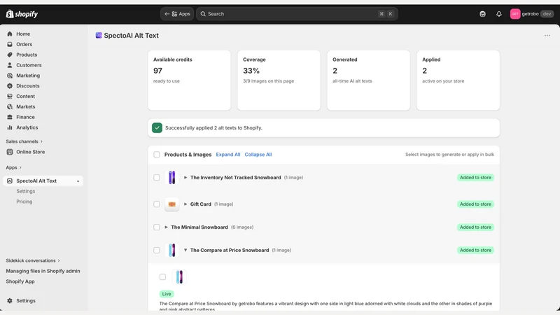 SpectoAI Alt Text SEO