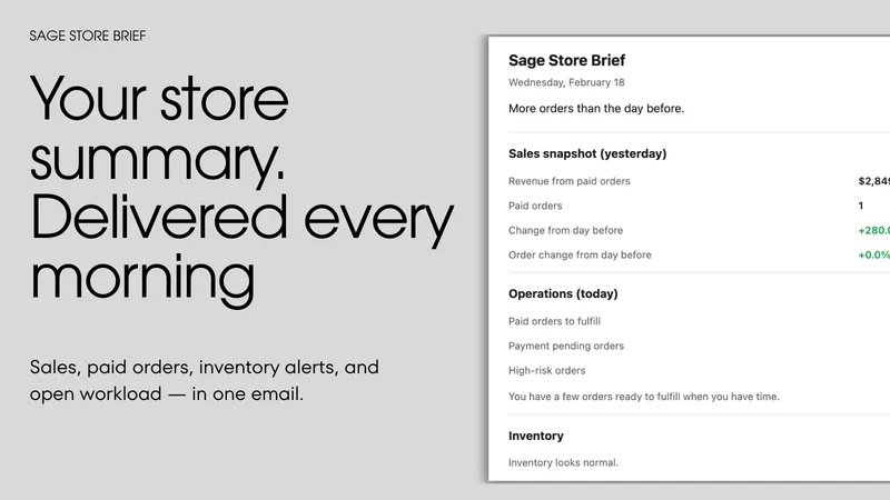 Sage Store Brief