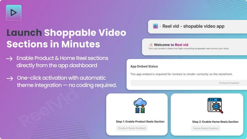 Reel vid (shopable video app)