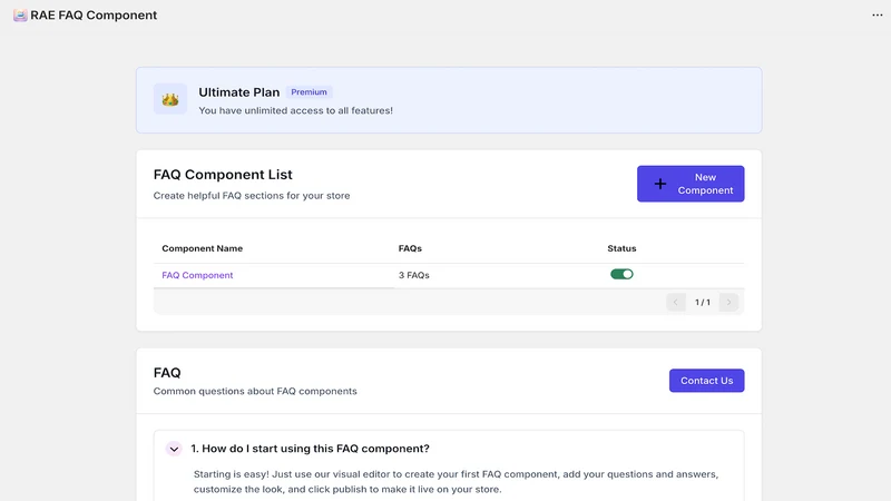 RAE FAQ Component