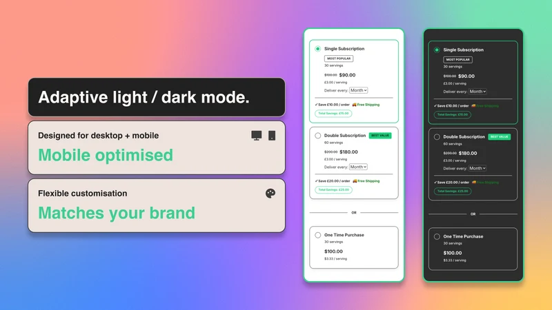 Quench Subscriptions | Widget