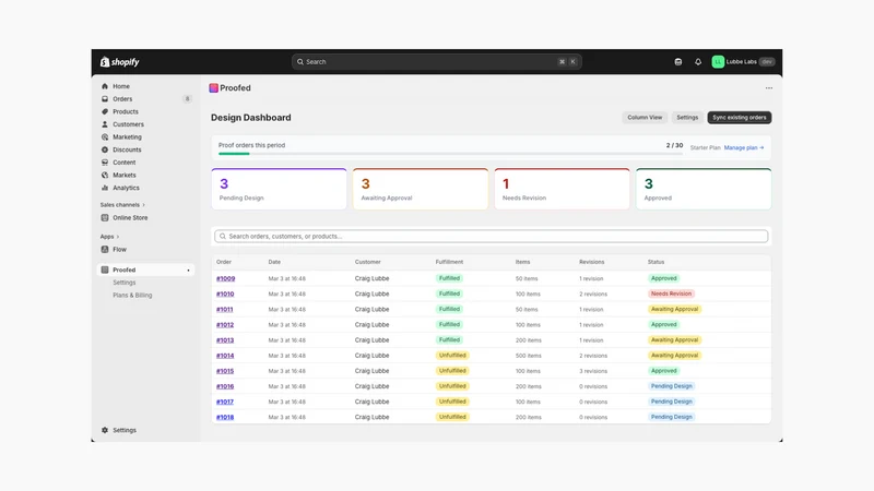 Proofed Digital Proof Manager