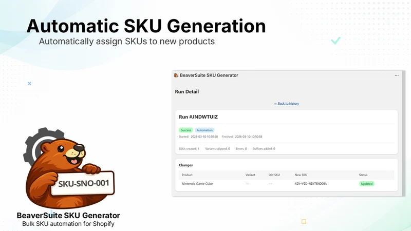 BeaverSuite Sku Generator