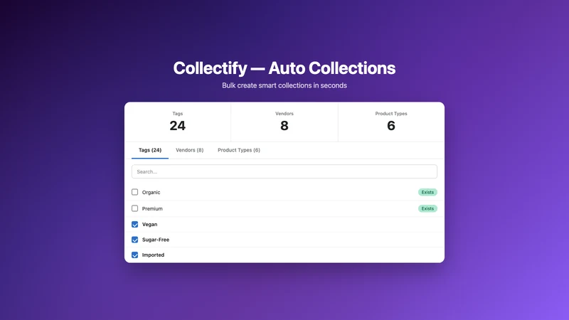Collectify ‑ Auto Collections
