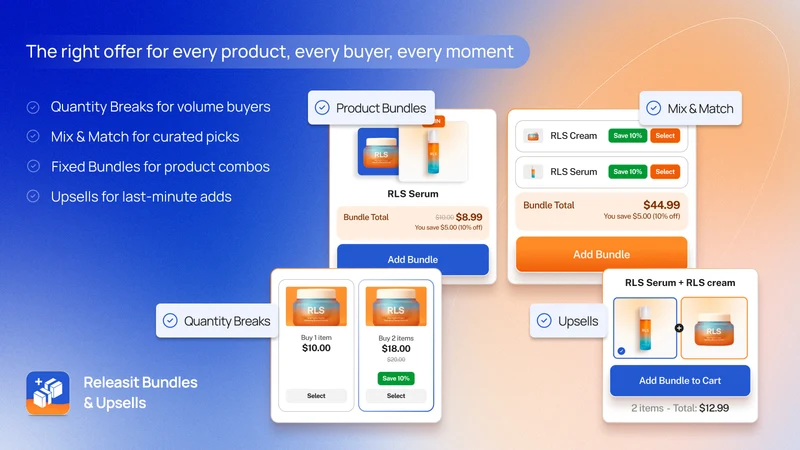 Releasit Bundles & Upsells