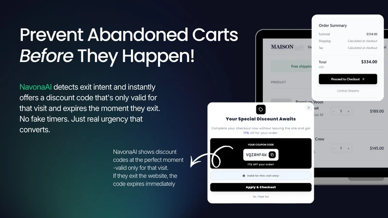NavonaAI: Stop Abandoned Carts