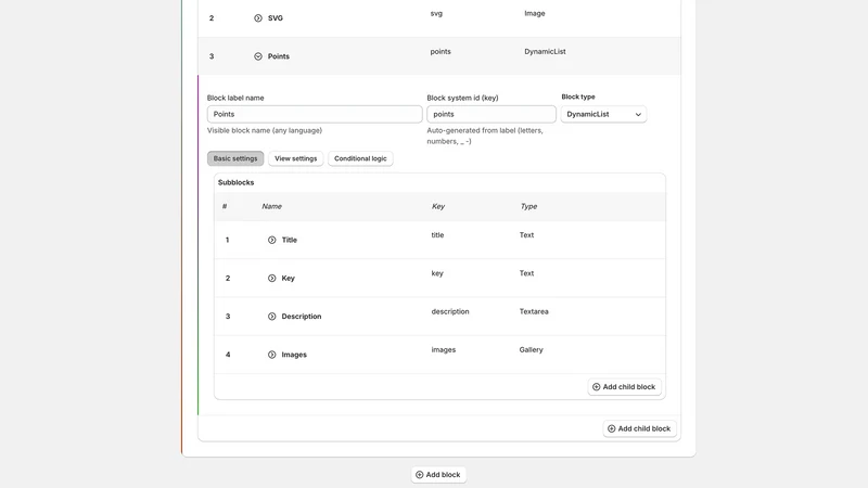 Flexible Nested Metafields