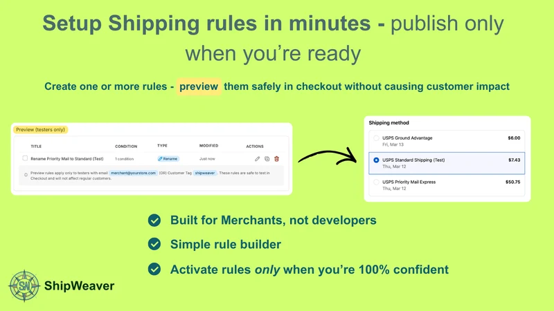 ShipWeaver Hide Shipping Rules
