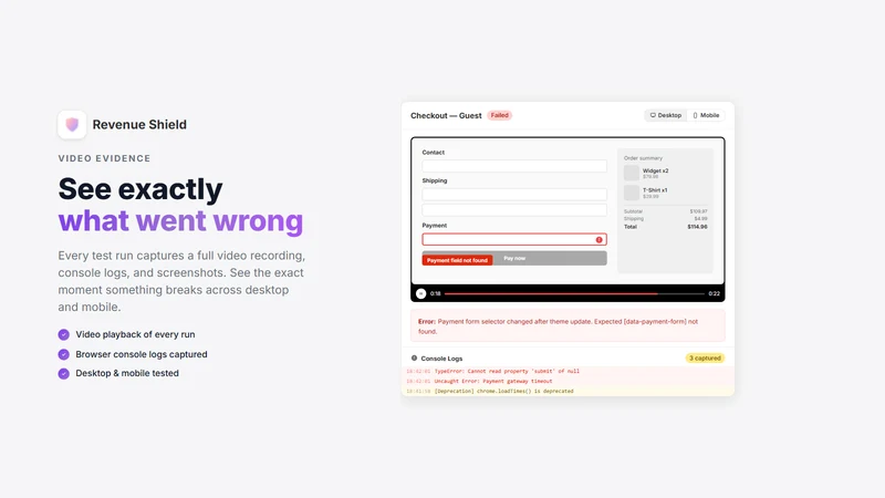 Revenue Shield: Store Monitor
