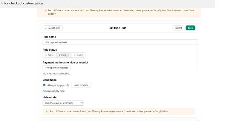 FCS Payment Customization