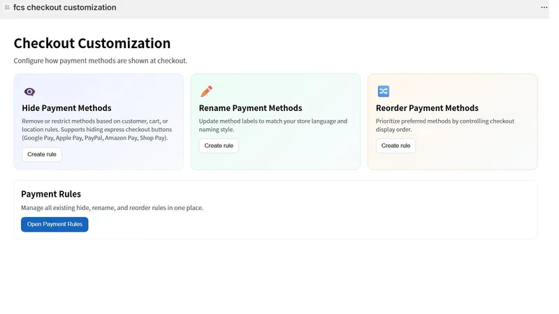 FCS Payment Customization