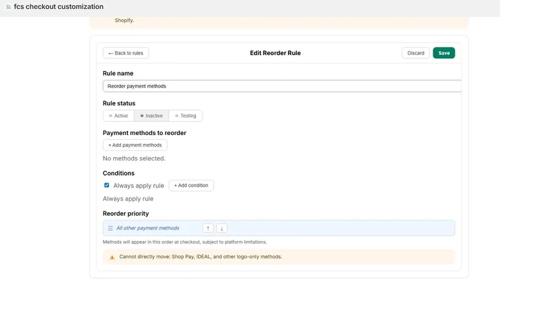 FCS Payment Customization