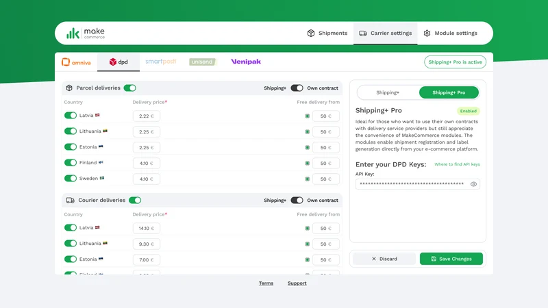 MakeCommerce Shipping Solution