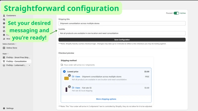 FixShip ‑ Consolidate Shipment