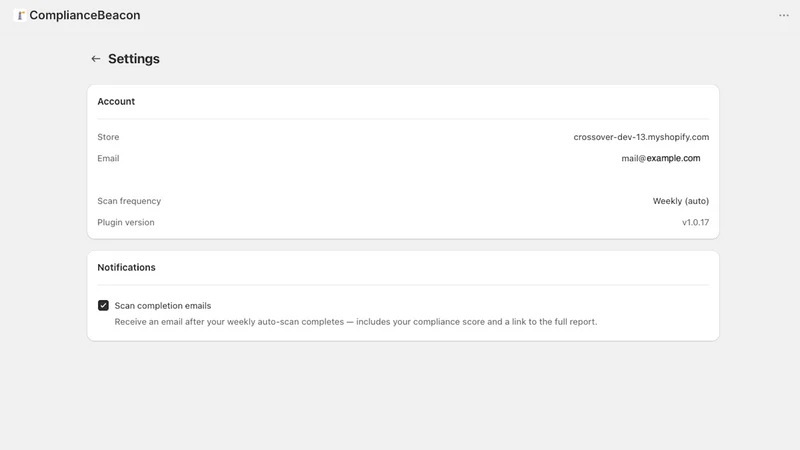 Compliance Beacon EAA Scanner
