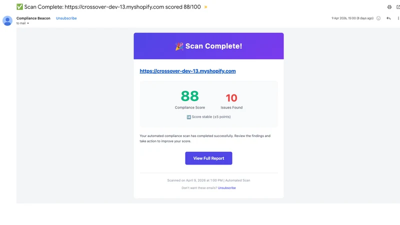 Compliance Beacon EAA Scanner