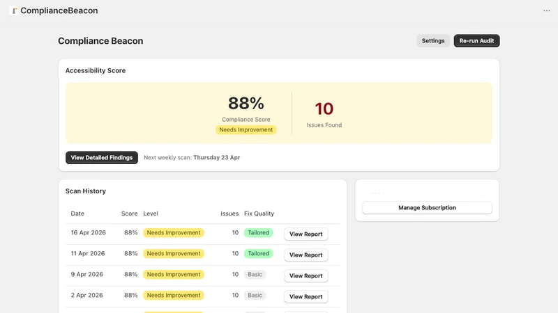 Compliance Beacon EAA Scanner