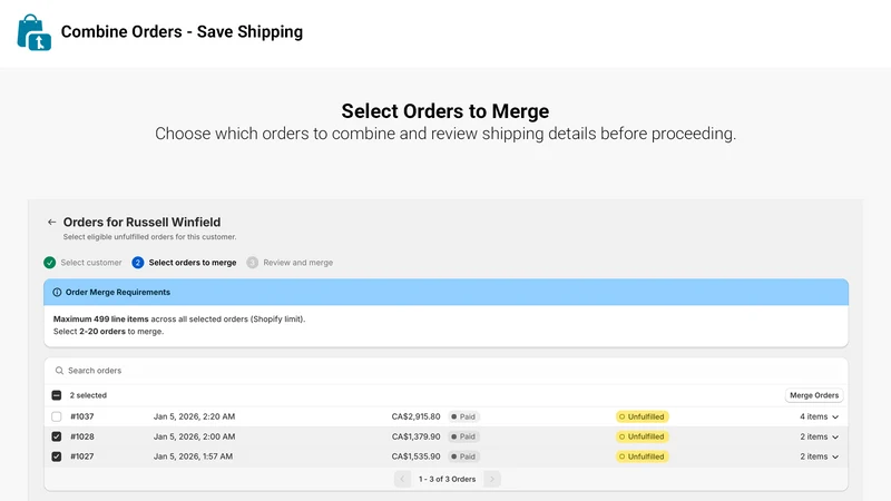 Combine Orders – Save Shipping