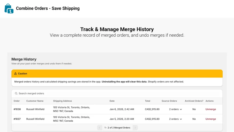 Combine Orders – Save Shipping