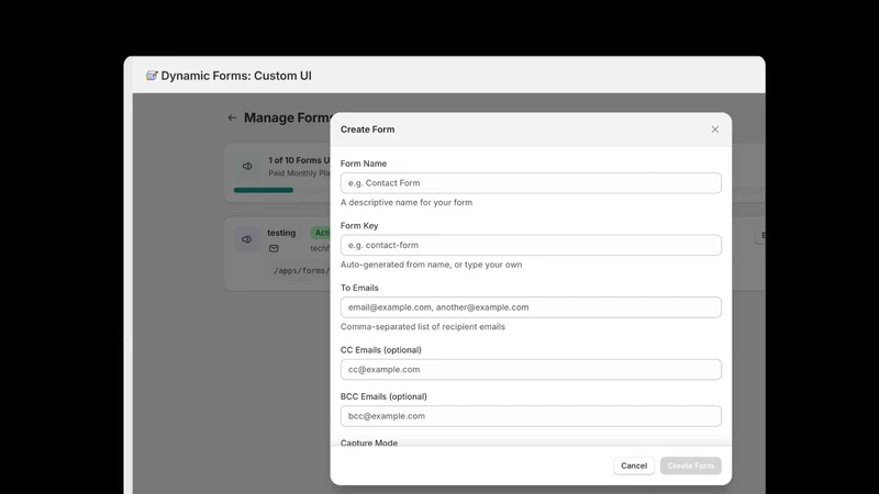 Dynamic Forms: Custom UI