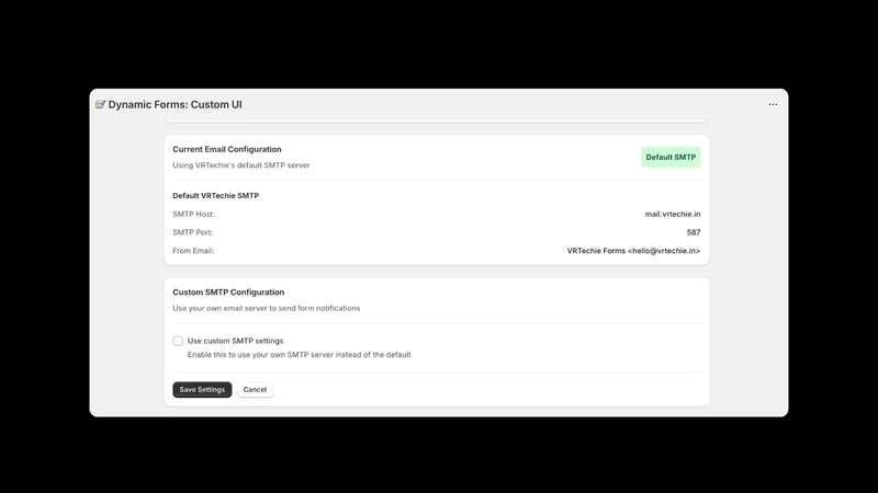 Dynamic Forms: Custom UI