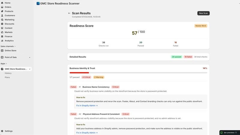 GMC Store Readiness Scanner