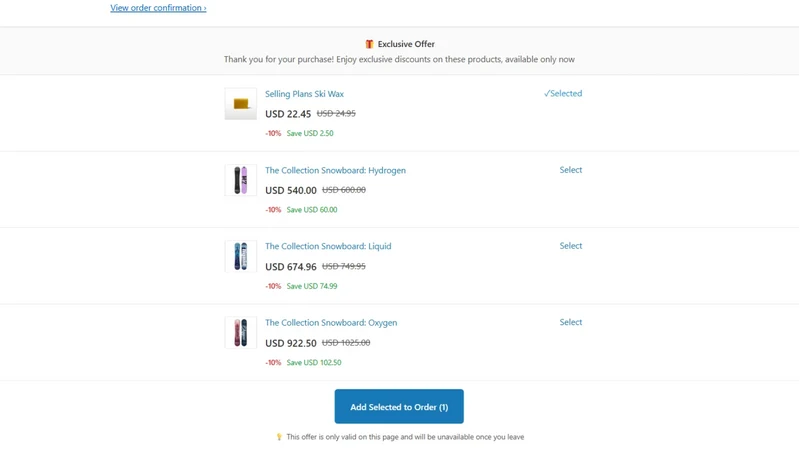 Easy Upsell