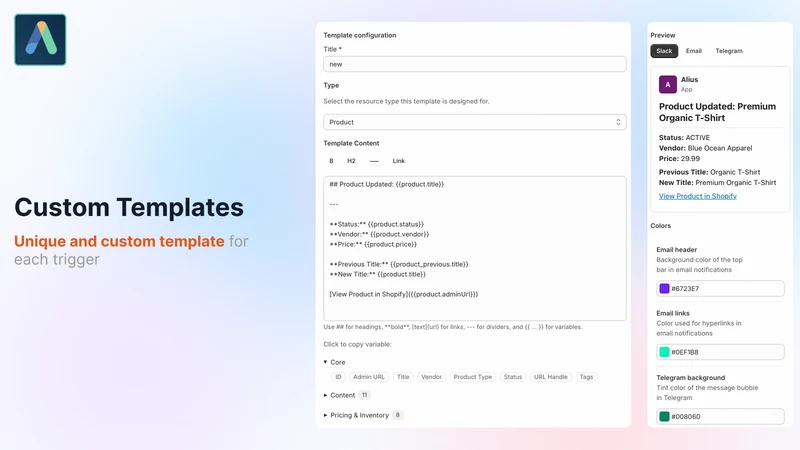 Alius: Slack Notifications