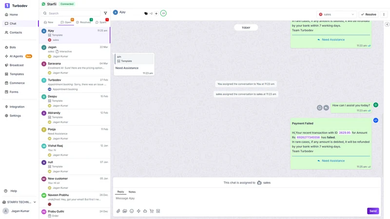 Turbodev: WhatsApp & Cart