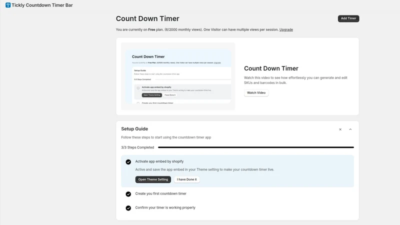Tickly Urgency Countdown Timer
