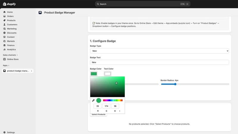 Product Badge Manager