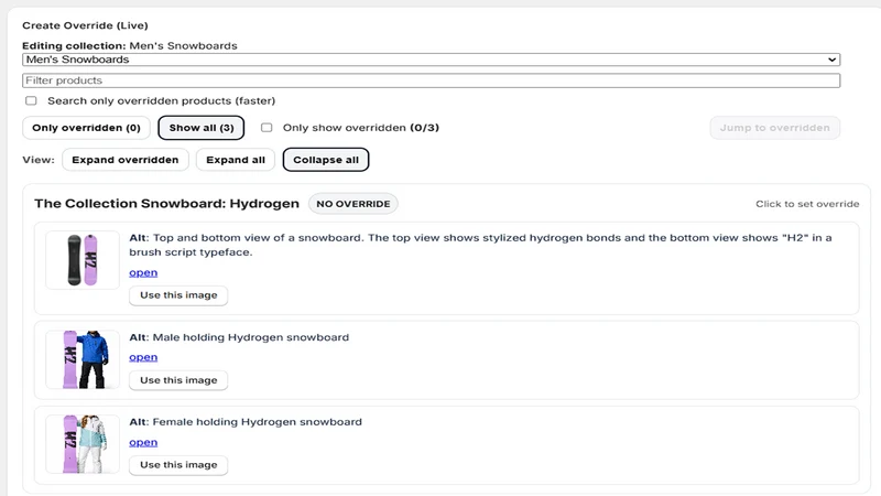 SwapShot Image Override