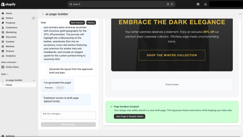 Athena AI Landing Page Builder