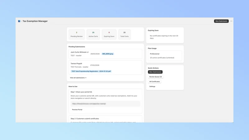 ExemptSync ‑ Auto Tax Certs