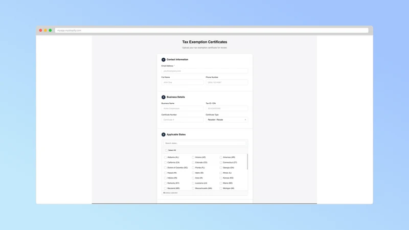 ExemptSync ‑ Auto Tax Certs