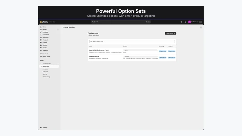 SmartOptions Custom Options