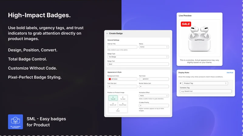 Easy badges for Product